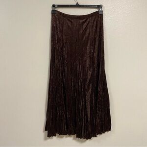 Karen Kane Maxi Skirt Womens Size Small Brown crush velvet texture